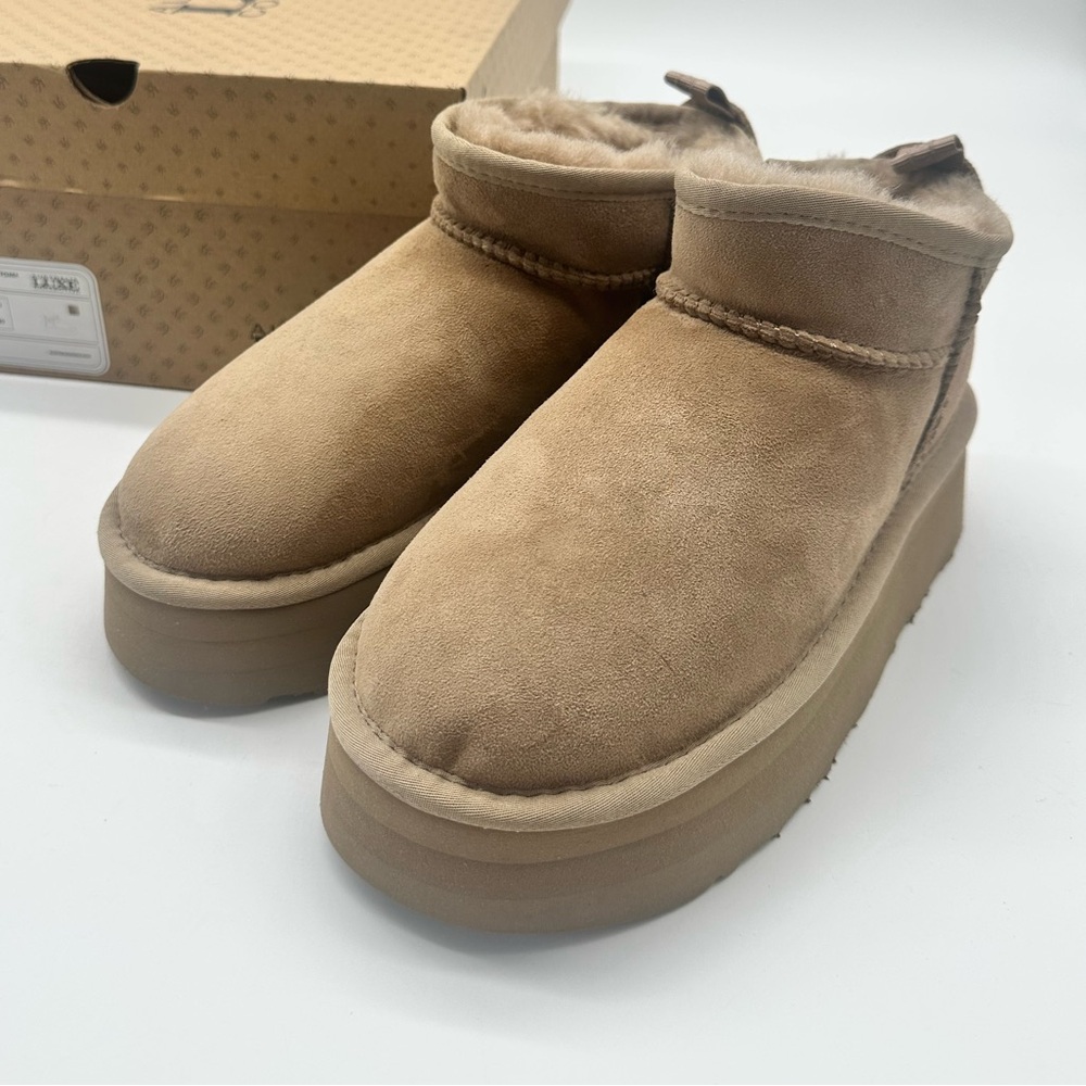 Australia Luxe Collective Fame Ultra Platfoam Boots in Taupe  NWT US 8 | EU 39